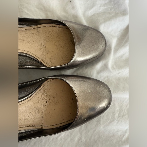 Prada Silver Heels with Block Heel and Slip-On Design Size 8 1/2
